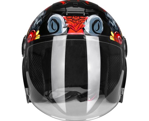 LS699-half face red lion -3