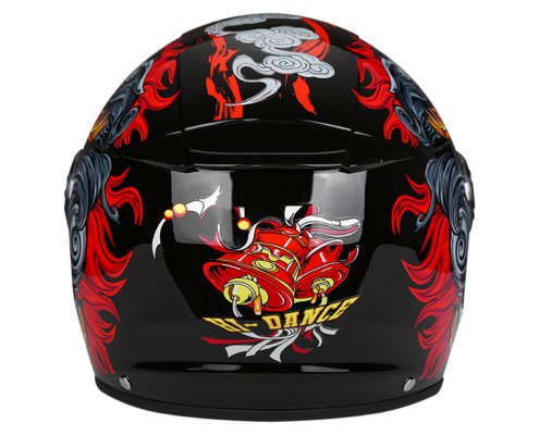 LS699-half face red lion -4