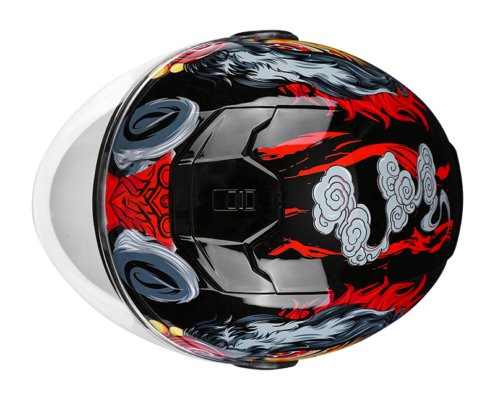 LS699-half face red lion -5