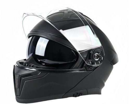 LS701-Flip-up Helmets Matte Black-side